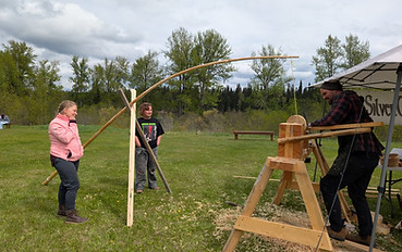 Pole lathe demonstration.