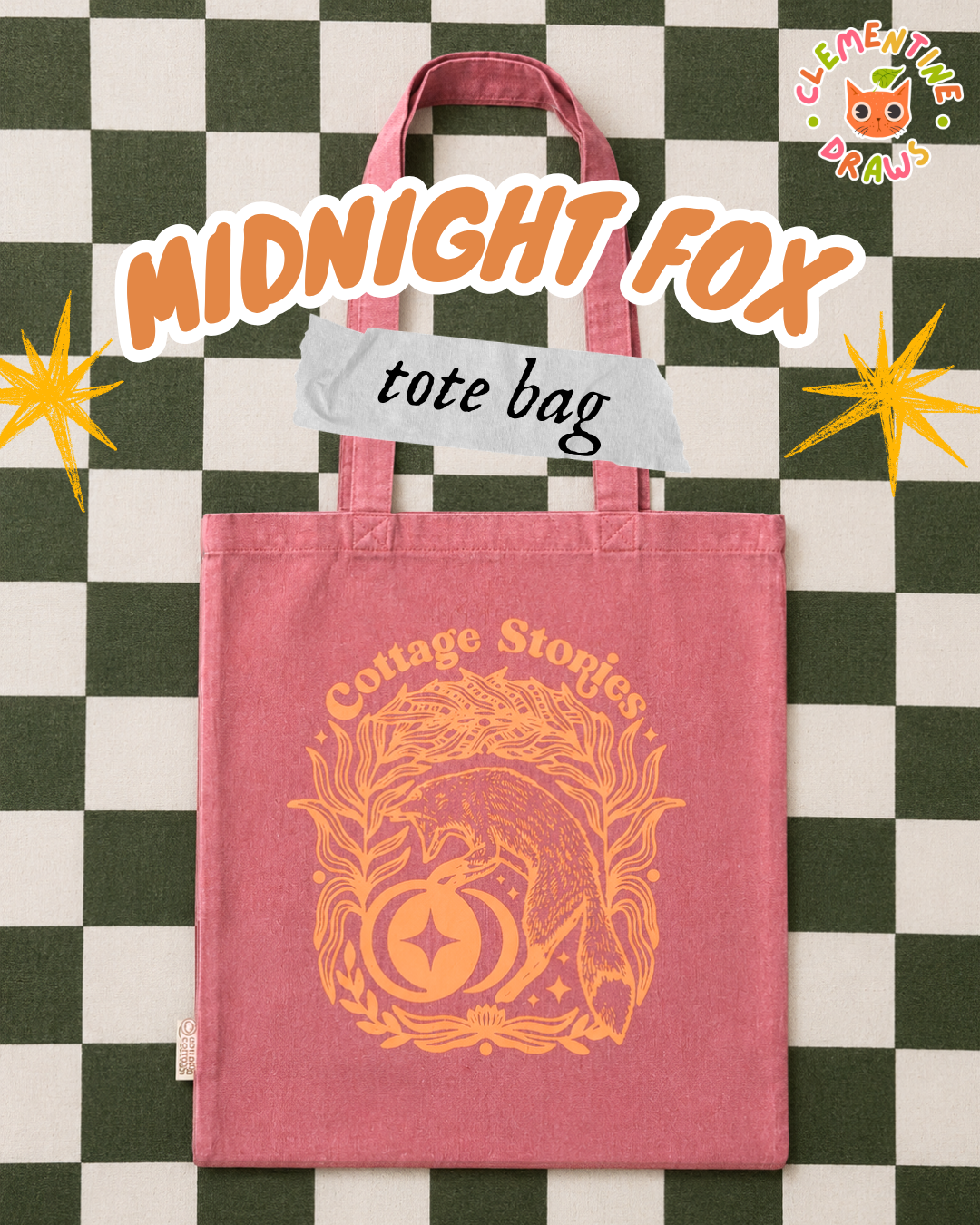 Midnight Fox Tote Bag