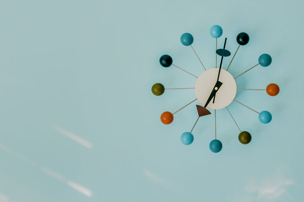 Wall clock on blue wall