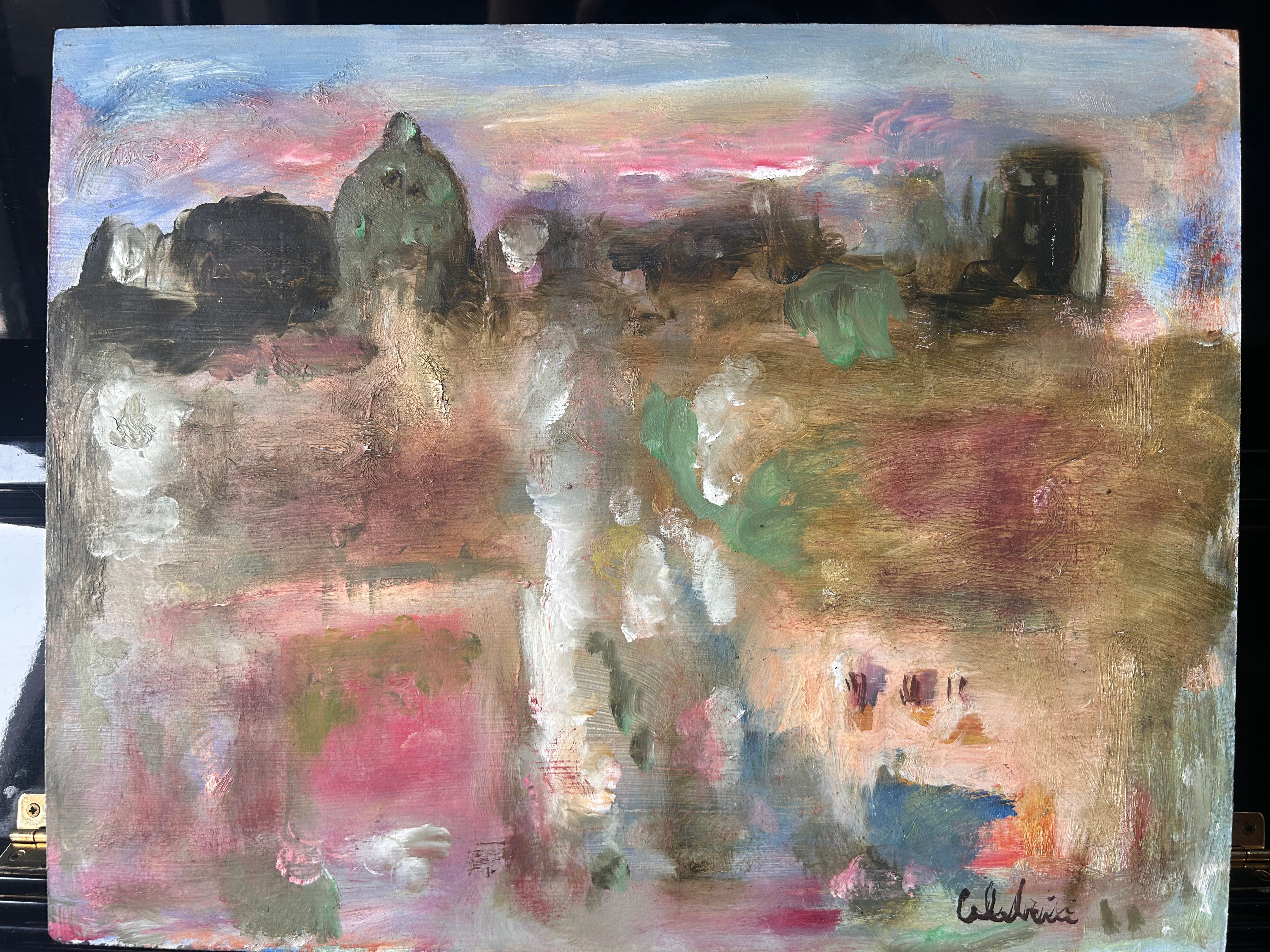 Celebrini Rooftops and Alleyways - Sun Building Pink Skies