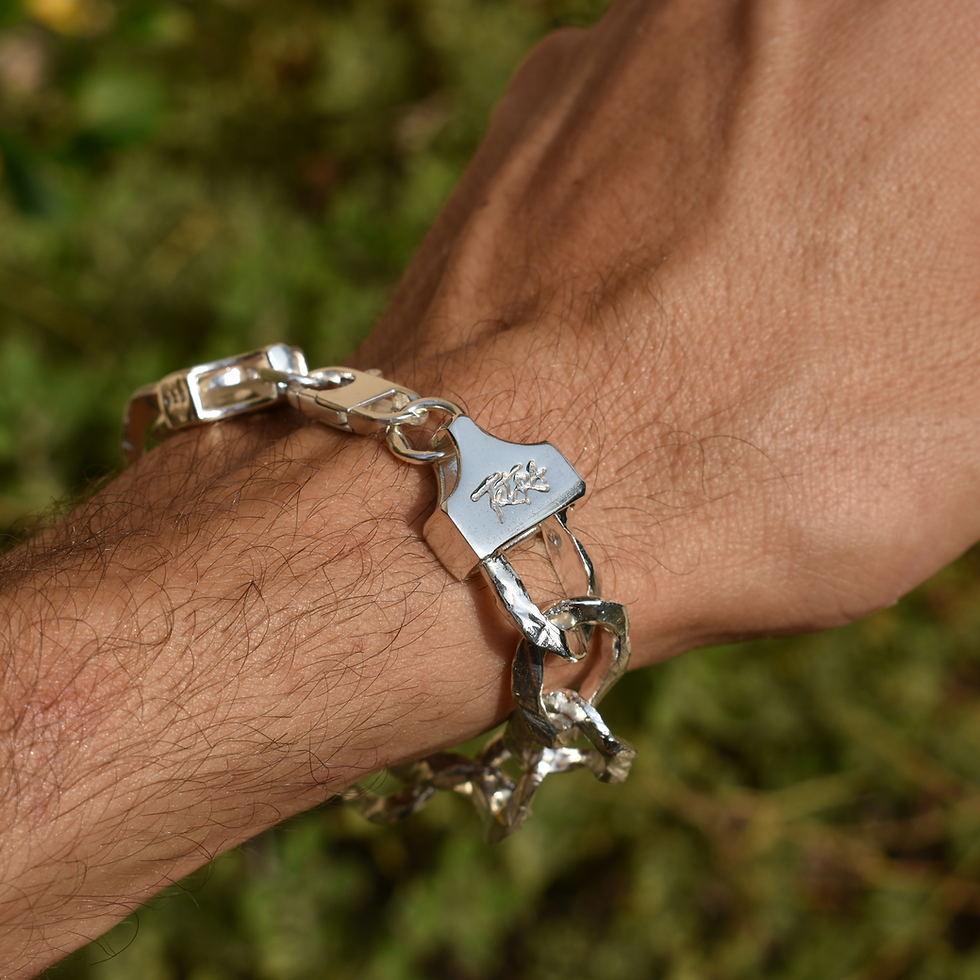 Thumbnail: Heavy Statement Silver Bracelet | Bugloss