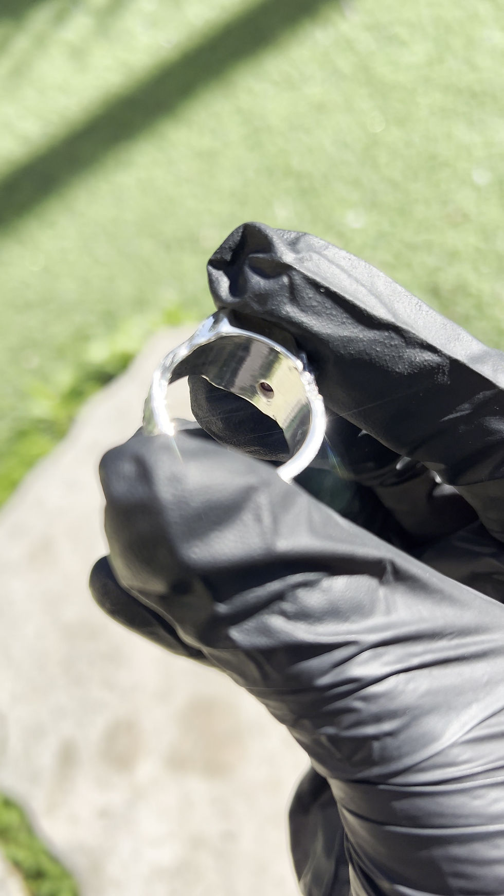 Thumbnail: Handmade silver ruby ring, asymmetrical design, bold artisan jewelry, July birthstone ring.