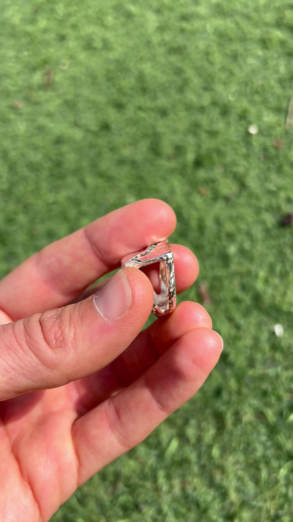Thumbnail: emerald silver ring, nature-inspired ring