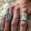 Thumbnail: Brucite.
Like a mineral that came out of the ground. 
Silver ring with black oxide touch..