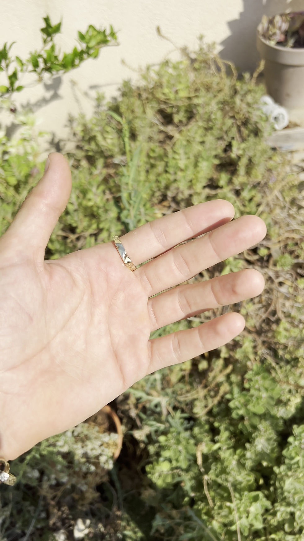 Thumbnail: faceted 14k yellow gold ring with polished yet raw finish, handcrafted artisan design, Solid gold ring, wedding ring