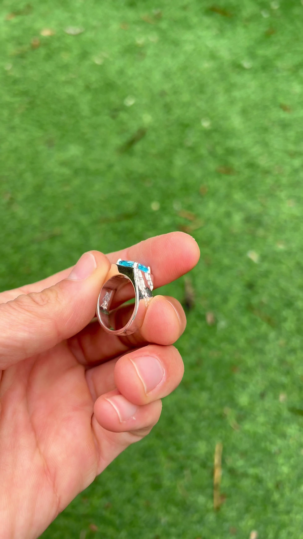 Thumbnail: Elegant high-polish ring with emerald-cut topaz, the November birthstone, symbolizing strength & beauty