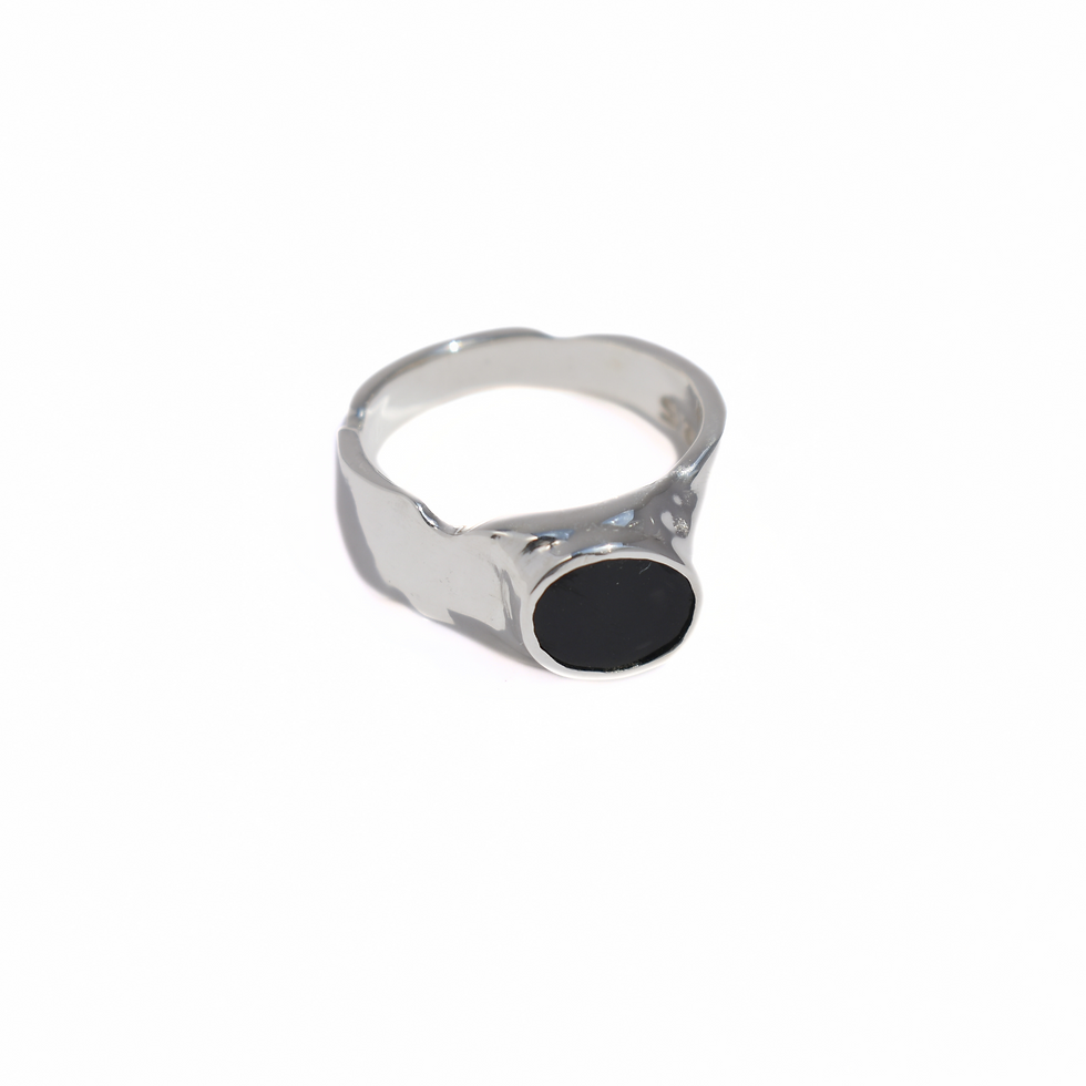 Thumbnail: Melted Onyx Silver Ring | Celsian