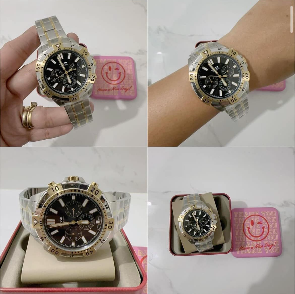 Original Fossil Garrett Chronograph Black Dial Two-Tone Stainless-Steel FS5622 W