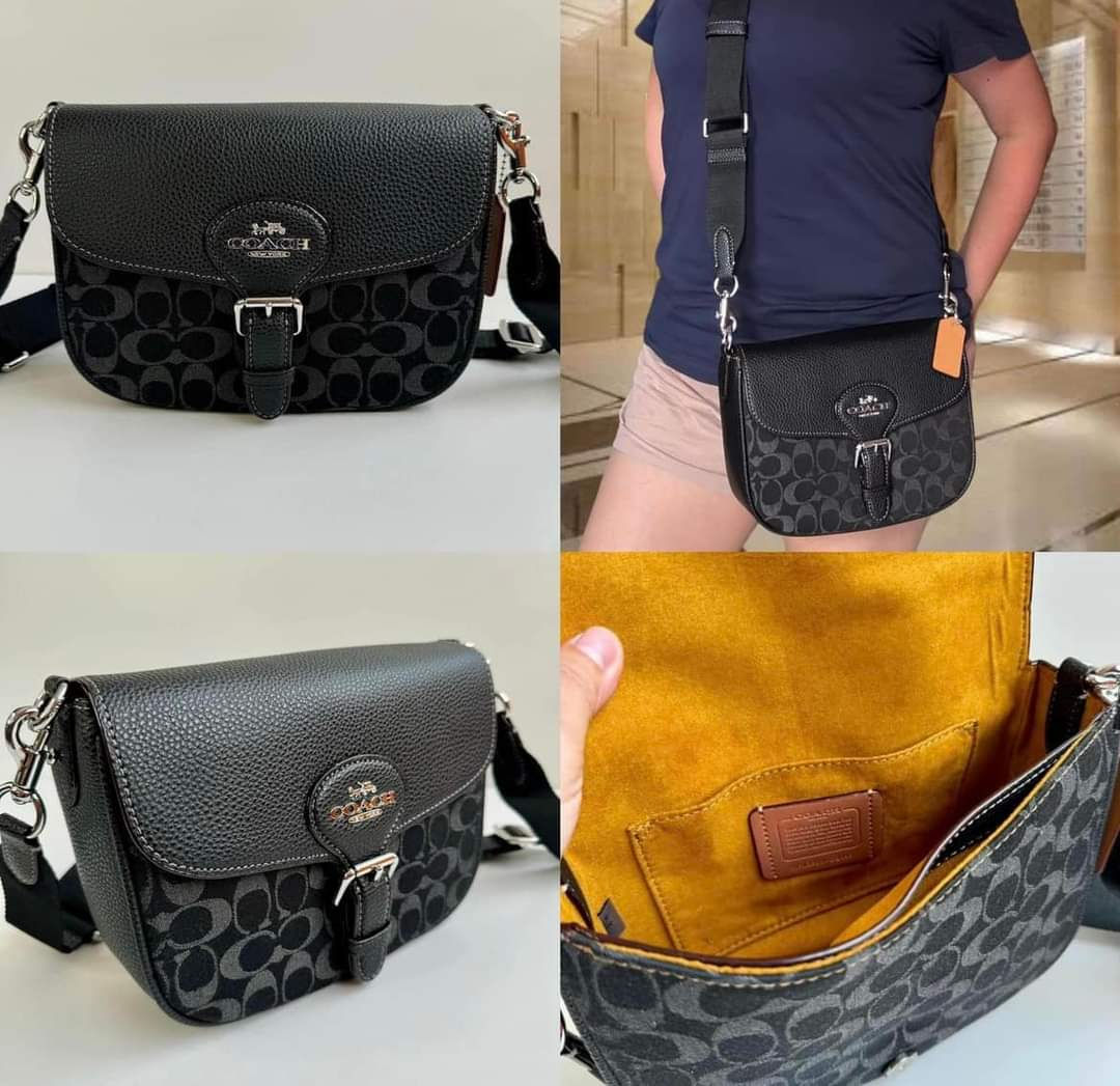 Coach CQ185 Amelia Saddle in Signature Denim