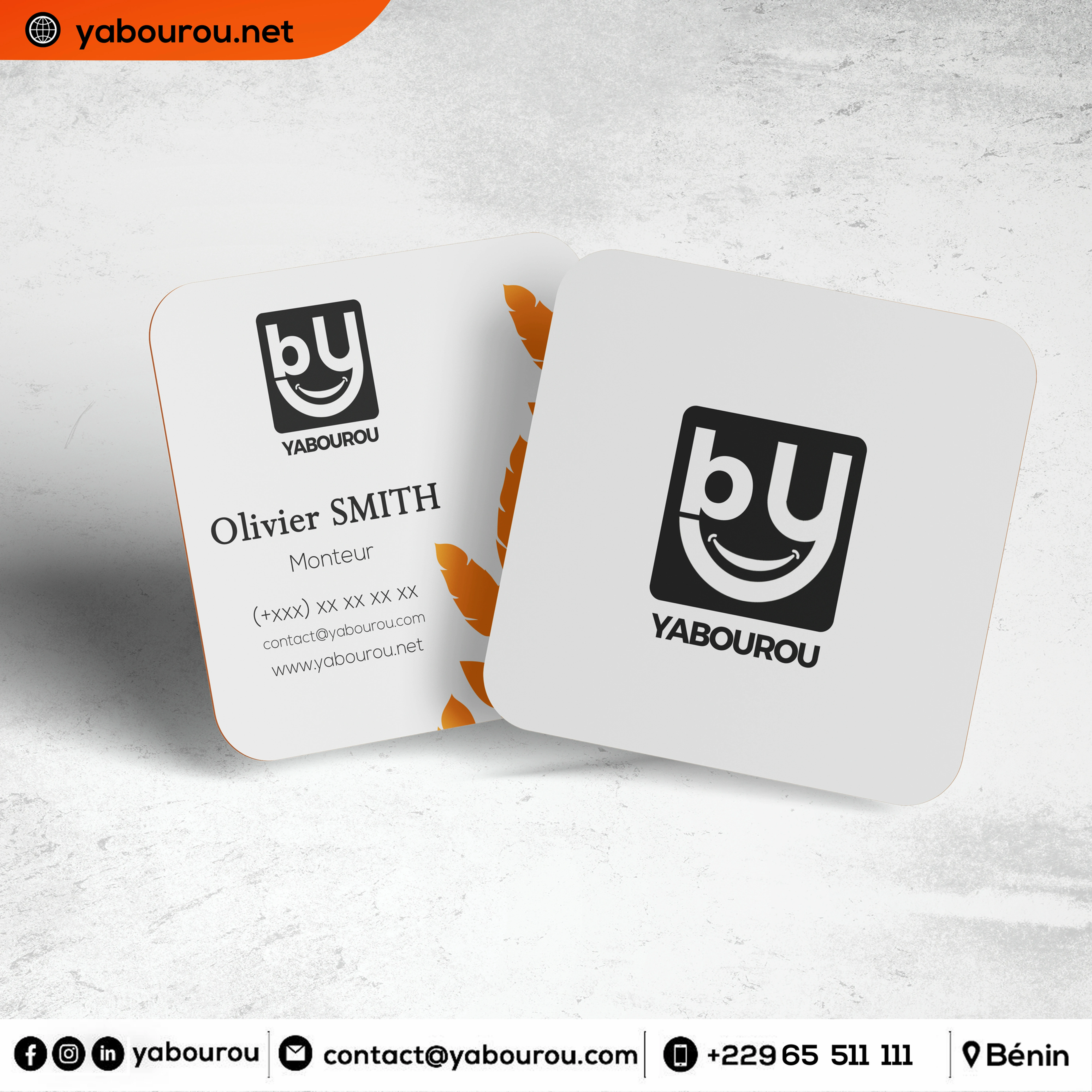 LOT(S) DE 100 CARTES DE VISITE CARRÉES