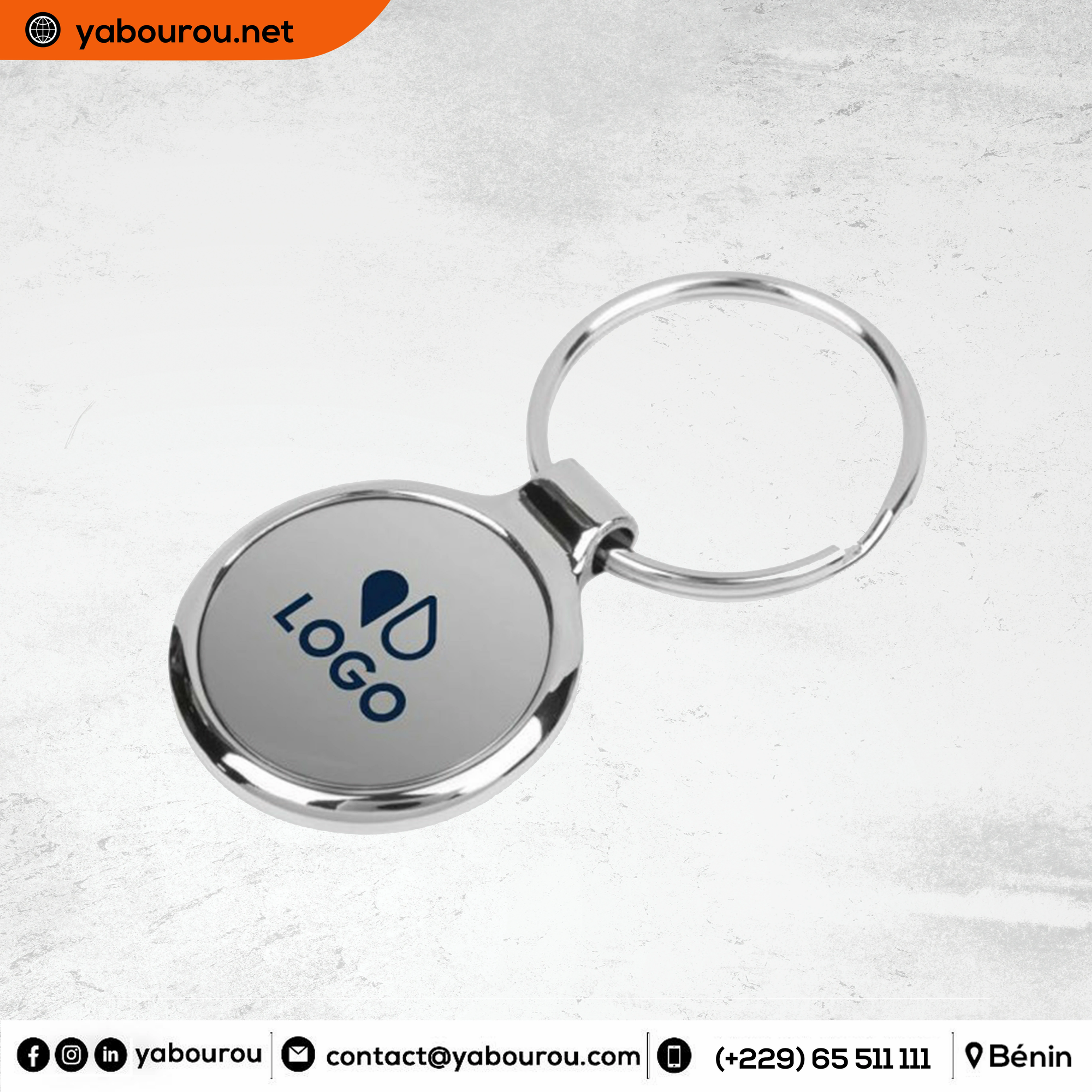 PORTE-CLÉS ROND EN MÉTAL