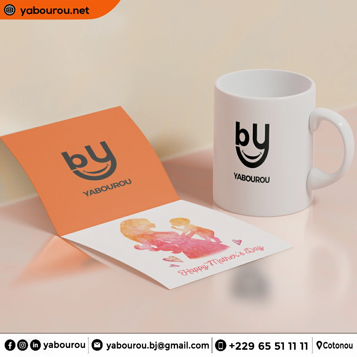 TASSE + CARTE DE VOEUX OU CARTE D'INVITATION