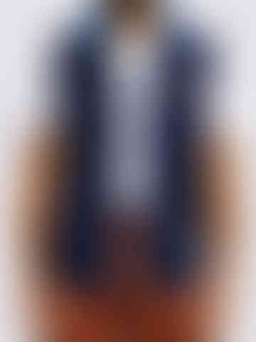 Blue soft shell vest front view