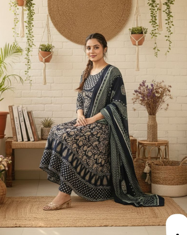 RANG BHOOMI - HEAVY FULLY FLAIRD ANARKALI STITCHIED SUIT - LILLEMART.COM