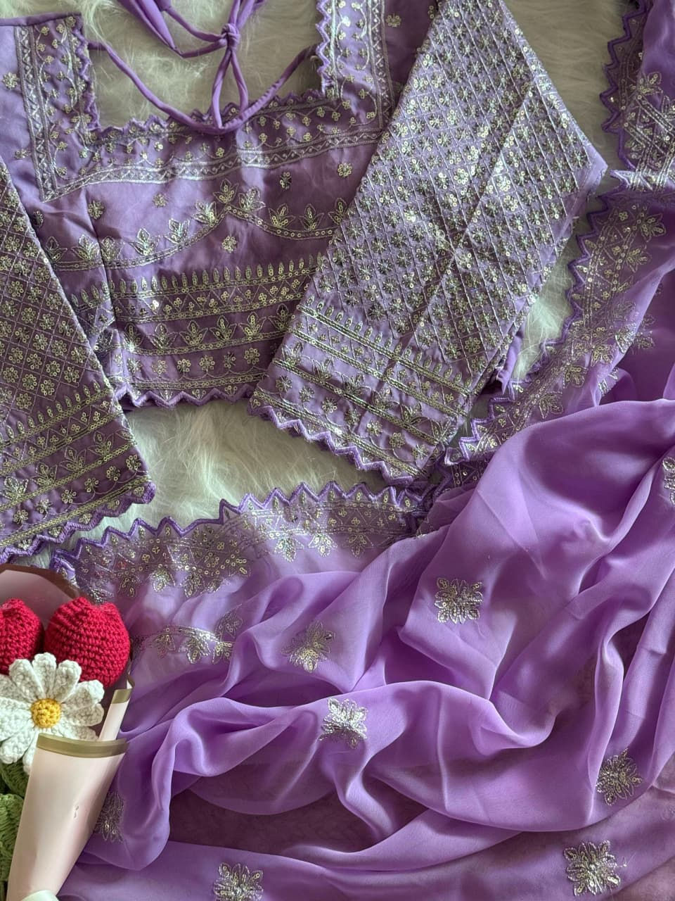 थंबनेल: RANG BHOOMI - PREMIUM FAUX GEORGETTE SAREE WITH ZARI - LILLEMART.COM