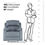 थंबनेल: HUSH HIVEN - BIG B RECLINER CHAIR - GUN METAL - LILLEMART.COM