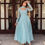 थंबनेल: RANG BHOOMI - SKY BLUE PASTEL ANARKALI SUIT - LILLEMART.COM