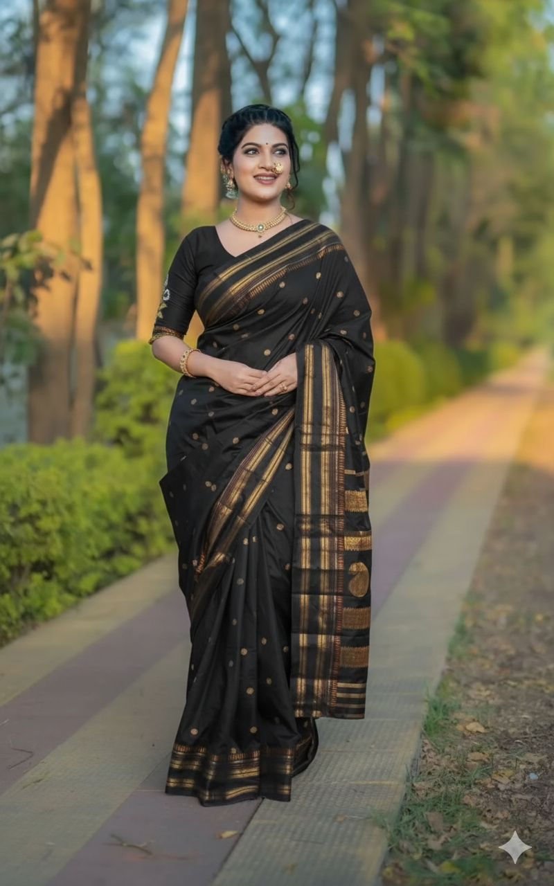 RANG BHOOMI - PREMIUM SOFT SILK SAREE WITH TWO-TONE FINISH - LILLEMART.COM
