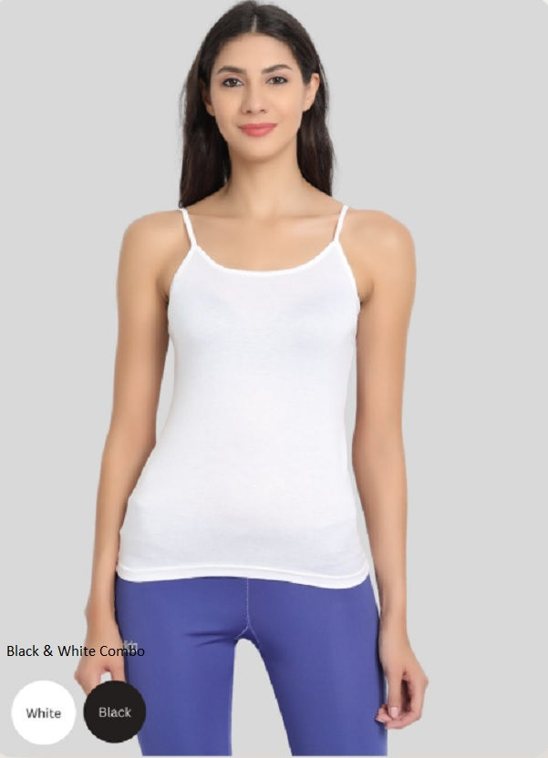 BAMBOOLOGY - BAMBOO FABRIC CAMISOLE COMBO - BLACK & WHITE - LILLEMART.COM