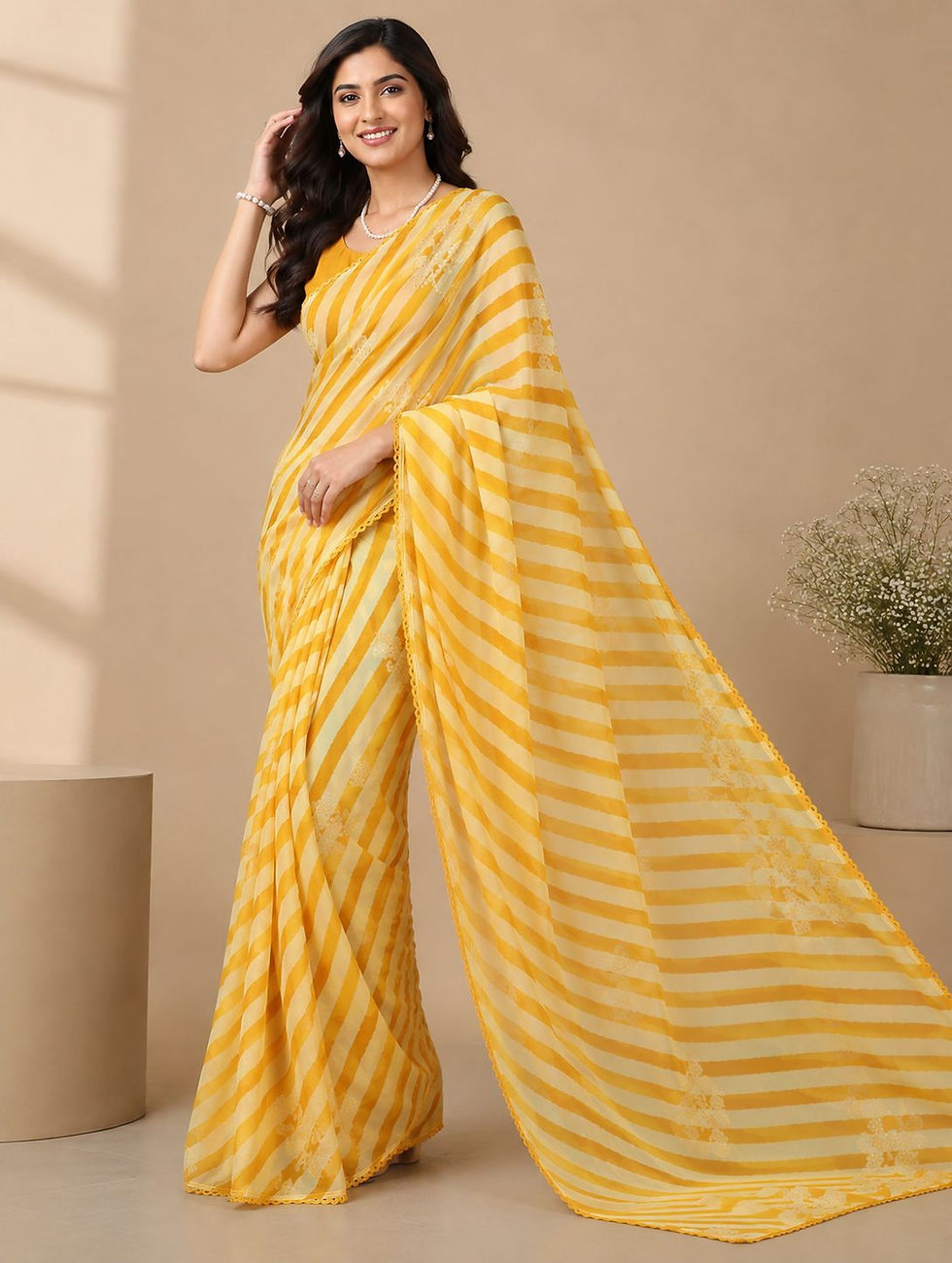 RANG BHOOMI - GEORGETTE FOIL PRINT SAREE - LILLEMART.COM
