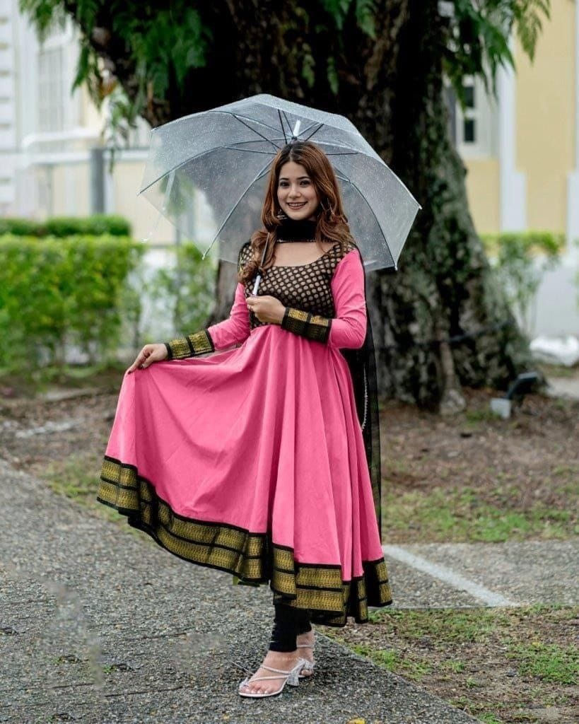 Thumbnail: RANG BHOOMI - PALLAVI INSPIRED VICHITRA SILK UMBRELLA GOWN - LILLEMART.COM