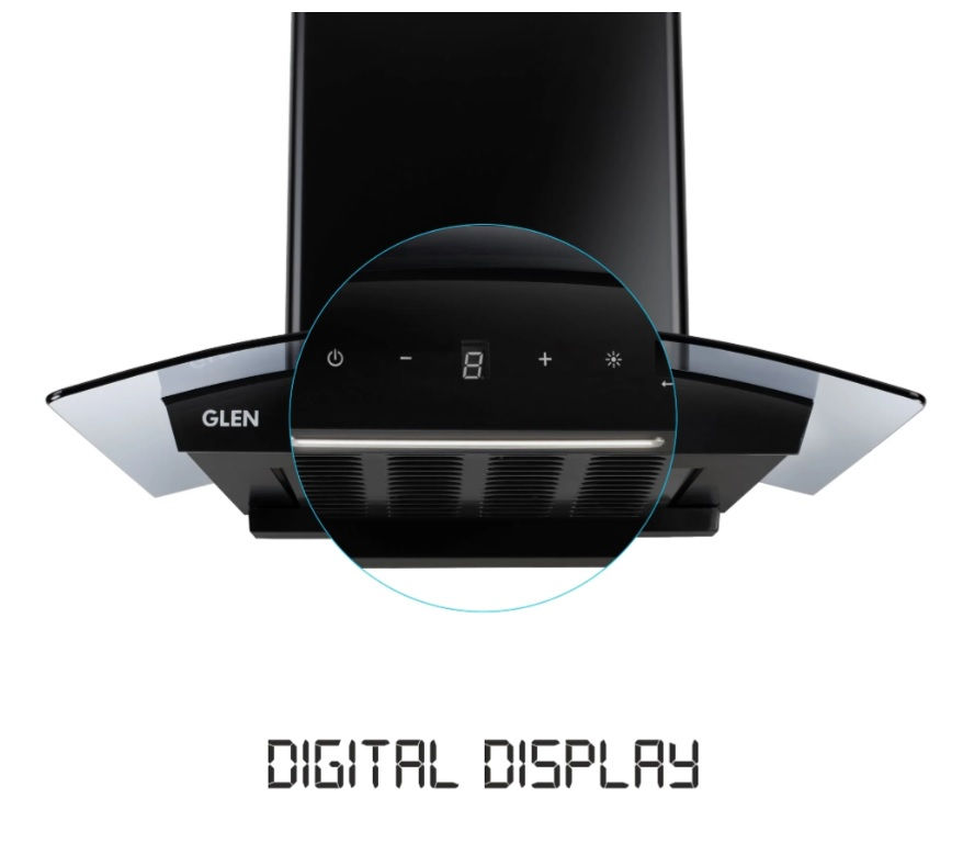 Thumbnail: GLEN - MOTION SENSOR CURVED GLASS KITCHEN CHIMNEY - LILLEMART.COM