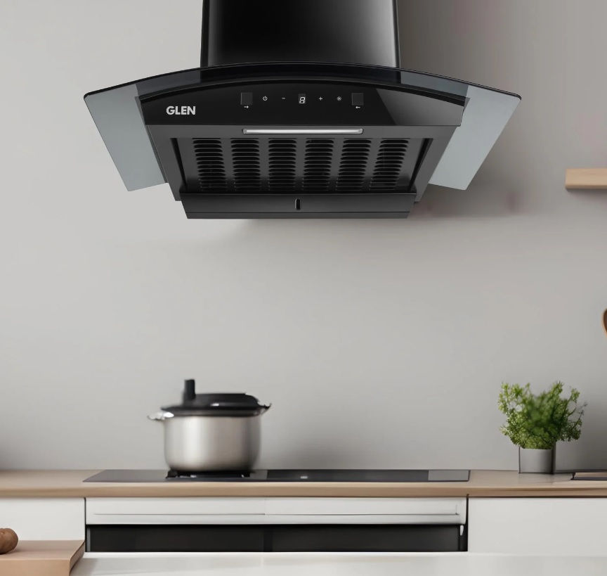 Thumbnail: GLEN - AUTO CLEAN CURVED GLASS FILTERLESS KITCHEN CHIMNEY - LILLEMART.COM