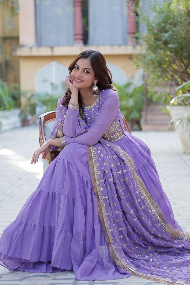 Thumbnail: RANG BHOOMI - PREMIUM DESIGNER GOWN WITH DUPATTA - LILLEMART.COM