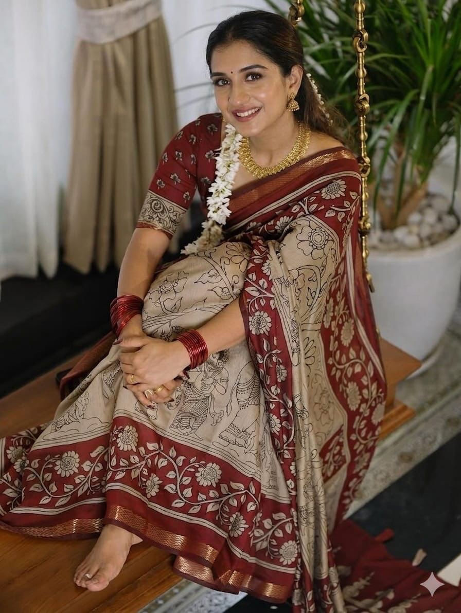 RANG BHOOMI - SOFT COTTON SILK BANDEJ SAREE - LILLEMART.COM