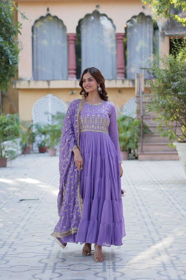 Thumbnail: RANG BHOOMI - PREMIUM DESIGNER GOWN WITH DUPATTA - LILLEMART.COM