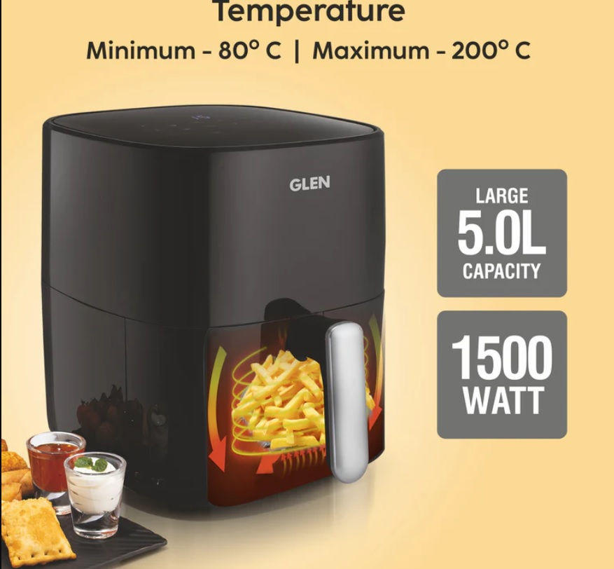 Thumbnail: GLEN- DIGITAL AIR FRYER - 5 LITRE  CAPACY, 1500 W, S PRESET FUNCTIONS - LILLEMART.COM