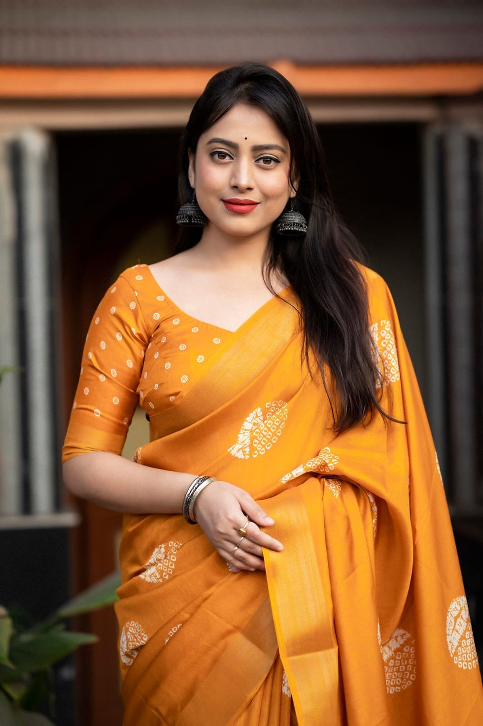 थंबनेल: ARYATEX COTTON CREPE SAREE - BUYBAY.IN