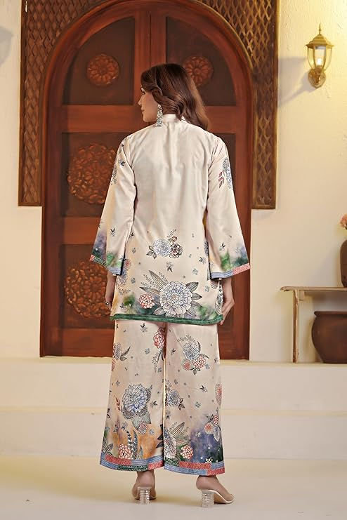 Thumbnail: COTUNLIE - AUTUMN ART LOUNGE WEAR CO-ORD SET - LILLEMART.COM