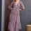 Thumbnail: ABEENA - PLUM CRUSH MARIE SLEEVE FIT & FLARE MAXI DRESS - BUYBAY.IN
