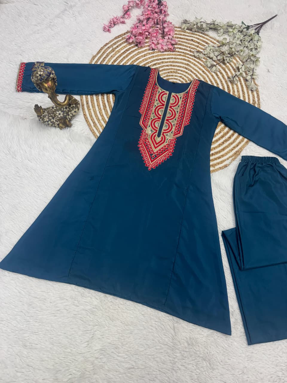 Thumbnail: RANG BHOOMI - STYLISH FRENCH CREPE CO-ORD SET - LILLEMART.COM