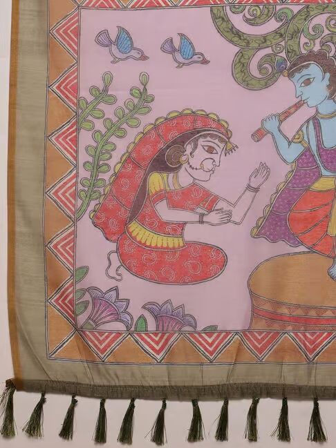थंबनेल: RANG BHOOMI - SPECIAL LILAN COTTAN DIGITAL PRINTED SAREE - LILLEMART.COM