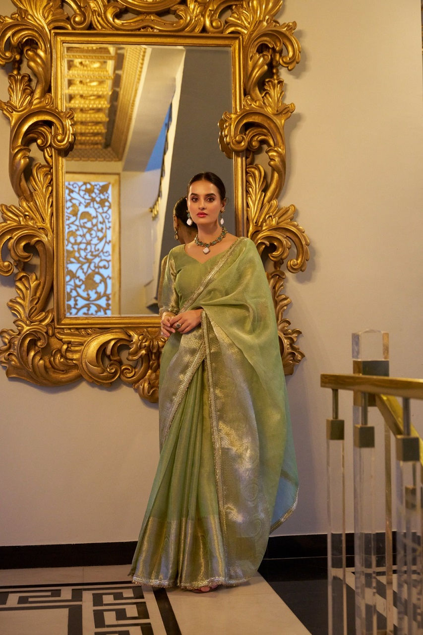 Thumbnail: RANG BHOOMI - TUSSER SHIMMER SAREE - LILLEMART.COM