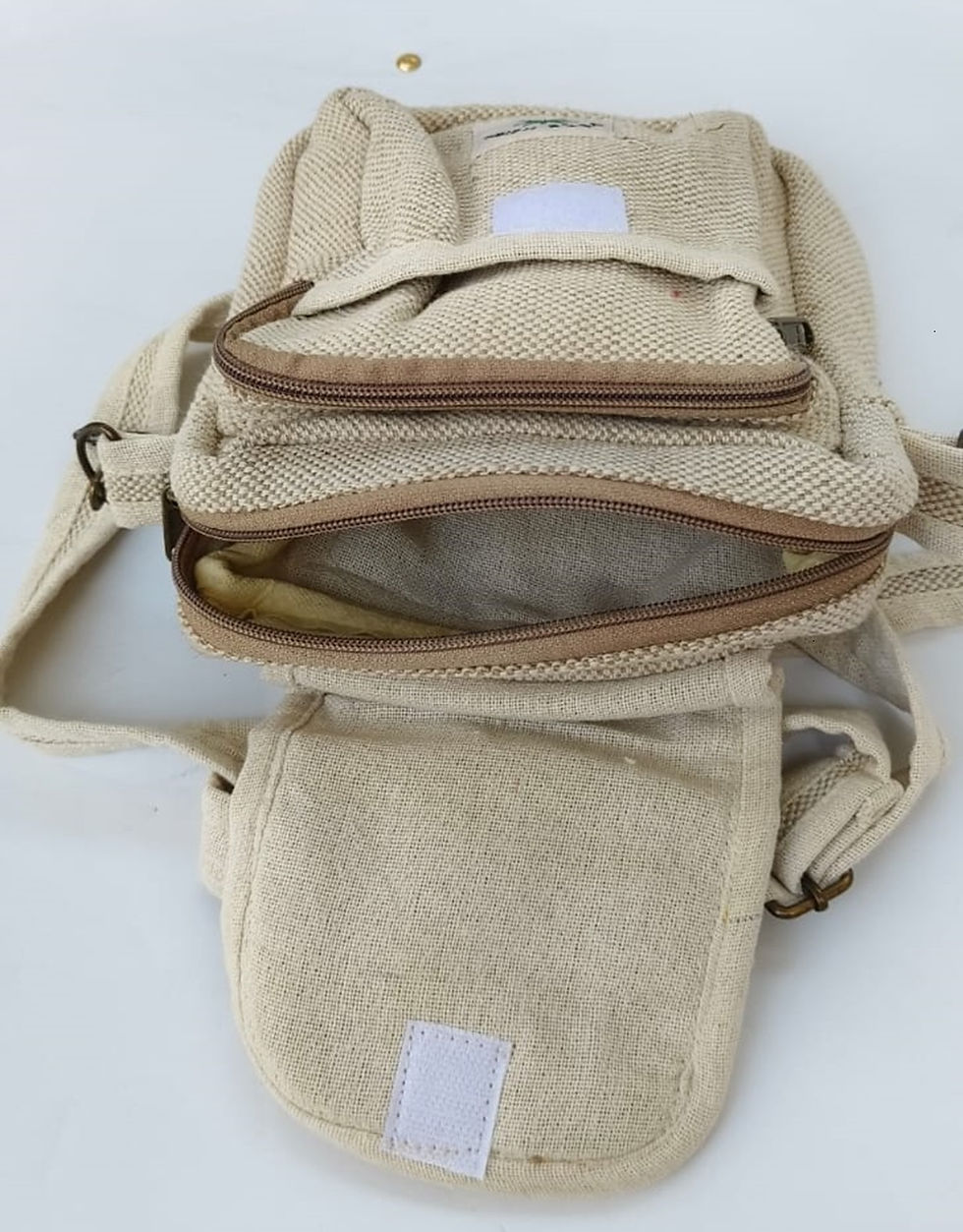 Thumbnail: FIBRE GOLD - HEMP COMPACT SHOULDER SLING BAG - LILLEMART.COM