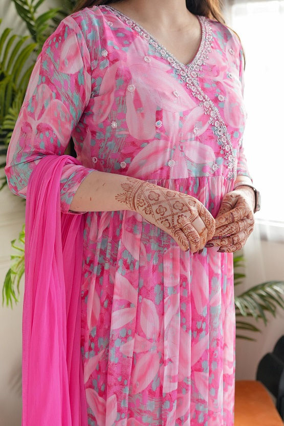 Thumbnail: RANG BHOOMI - FESTIVE SPECIAL GOWN WITH DUPATTA - LILLEMART.COM