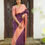 Thumbnail: UNITOPIA - SINGLE COLOUR LITCHI SILK SAREE - LILLEMART.COM