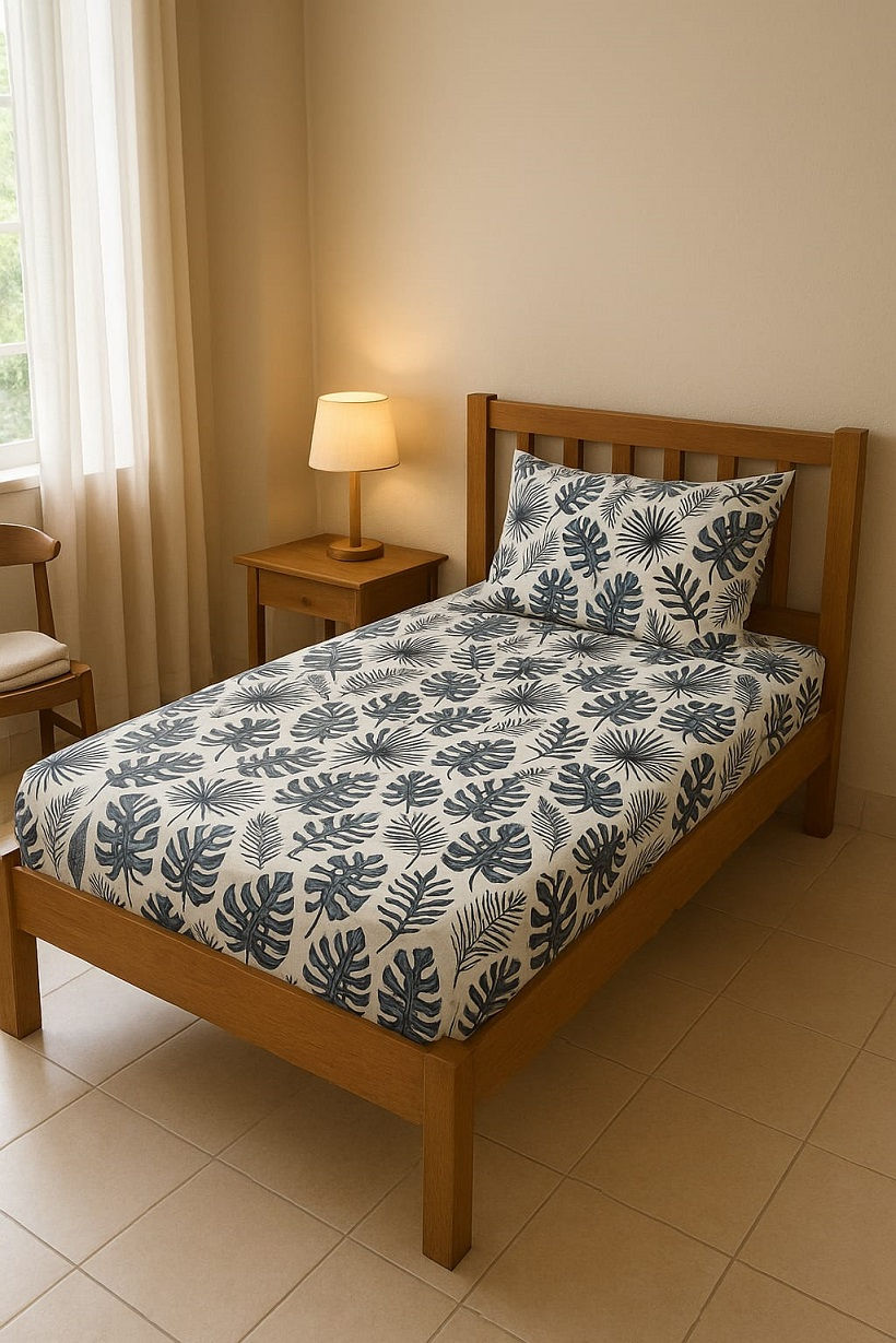 Thumbnail: PGP - RATNA KARPASAM -  COTTON SINGLE BEDSHEET WITH PILLOW COVER - LILLEMART.COM