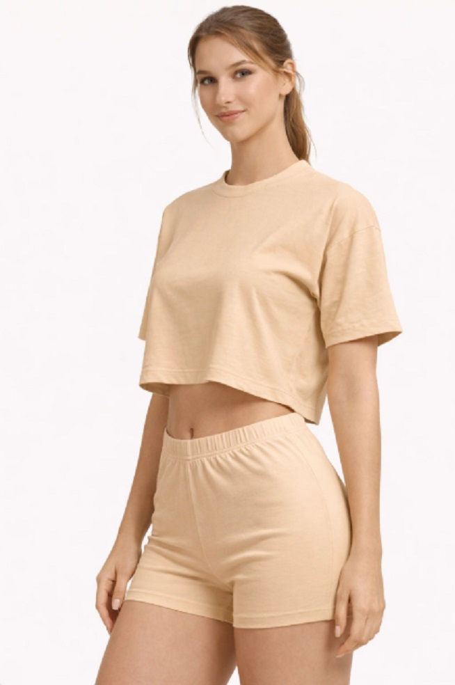 थंबनेल: BAMBOOLOGY - BAMBOO FABRIC MID RISE SHORTS PANTY COMBO | BEIGE & MAUVE - LILLEMART.COM