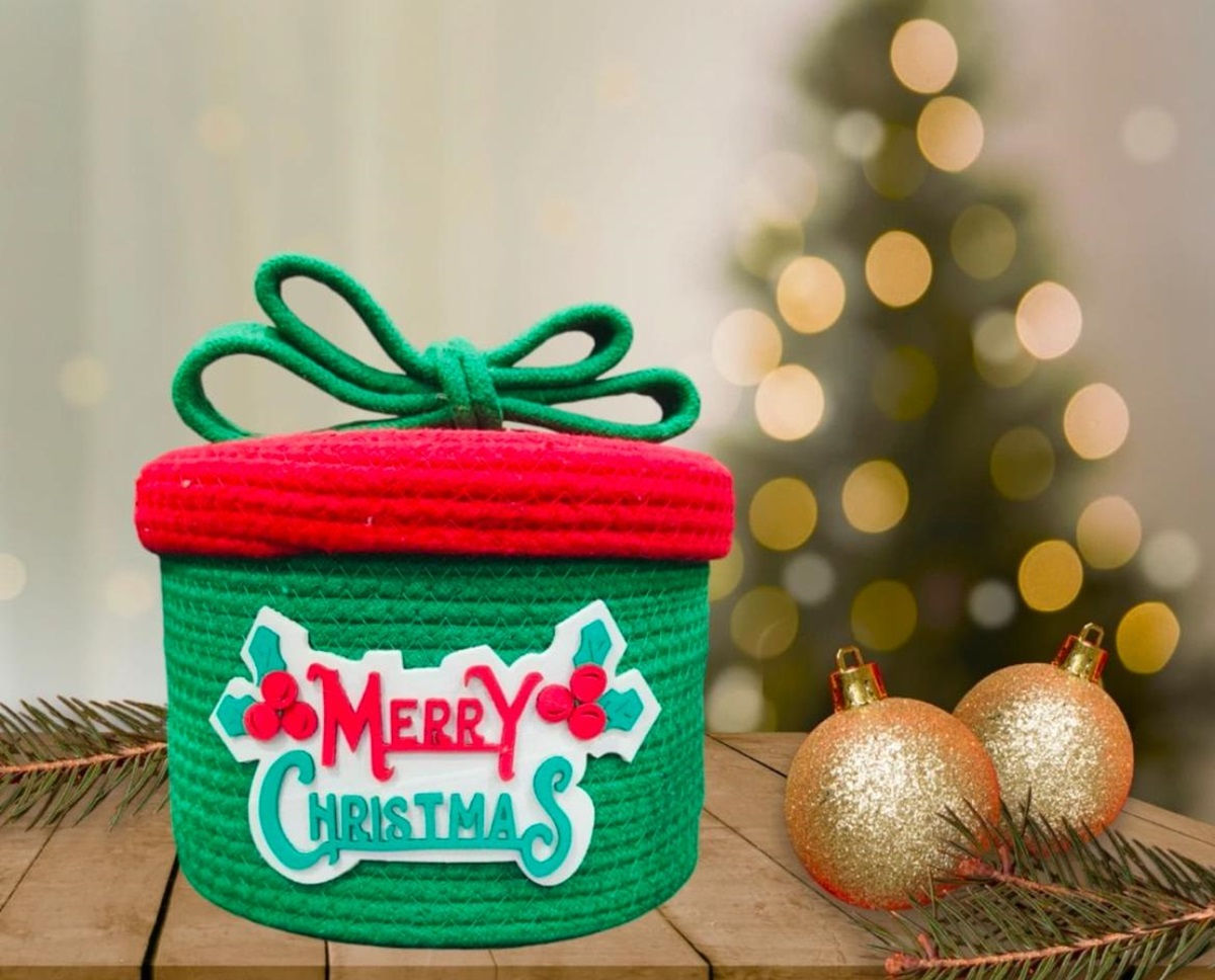 GREEN & RED COTTON ROPE UTILITY BOXES - BUYBAY.IN