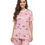 थंबनेल: SINNE X VELVOTIC - PINK STRIPED LYCRA & MESH NIGHT WEAR FOR WOMEN - LILLEMART.COM