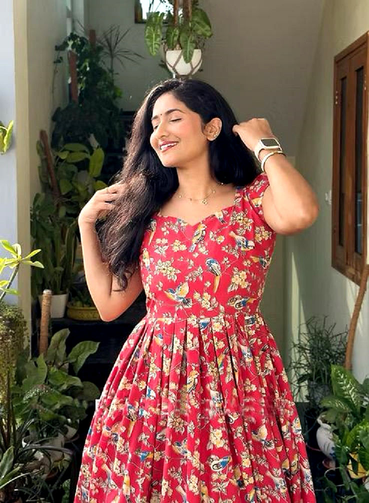 RED SPARROW COTTON MAXI - BUYBAY.IN