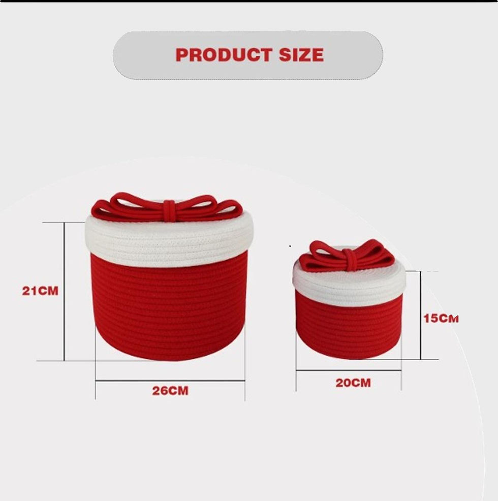Thumbnail: RED & WHITE COTTON ROPE UTILITY BOXES WITH BOW - LILLEMART.COM