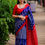 Thumbnail: RANG BHOOMI - PLAIN LINEN WITH BANGALORI PRINT - LILLEMART.COM