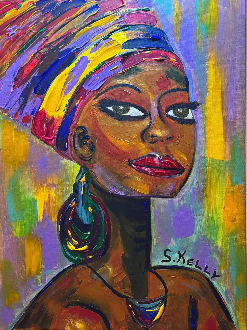 Original artwork by S. Kelly Artwork featuring vebrant colors and expressive lines