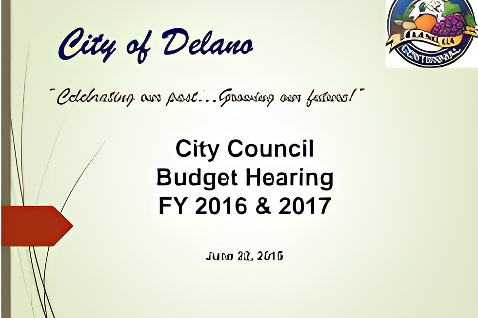 Close-up view of a city budget document with highlighted figures