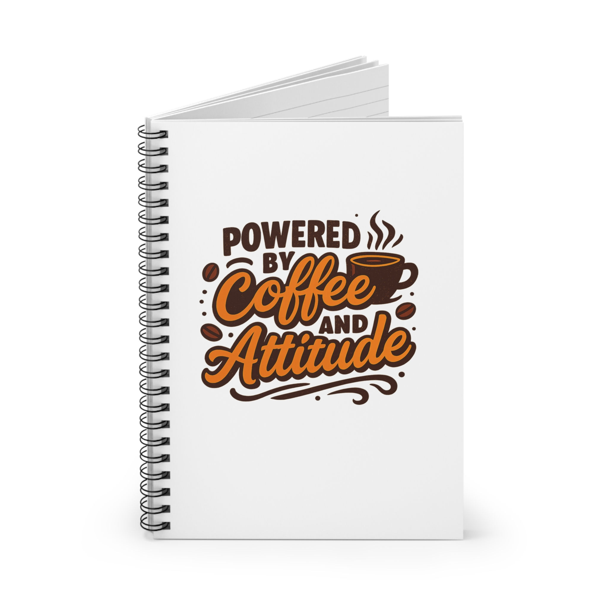 Notebook Spiral-Bound "Powered by Coffee and Attitude"
